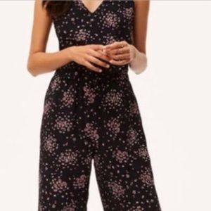 LOFT - black and pink flower jumpsuit - Size 10p
